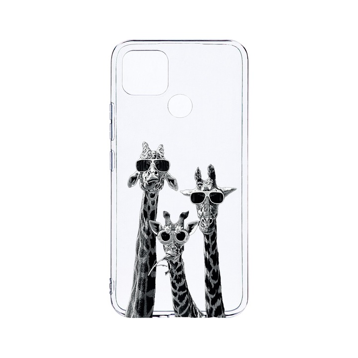 BestCase 2MM Clear Szilikon telefontok, Realme C12 / C25s, Cool Giraffe, Kamera védelem, strapabíró, T 1008