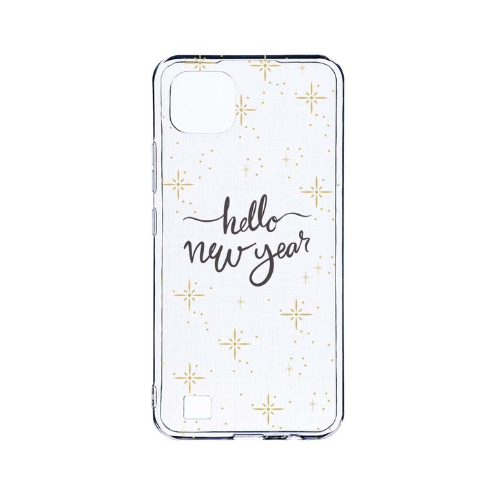 Силиконов калъф BestCase за Realme C11 (2021), Hello New Year, Camera Protection, Clear Silicon 2.0MM, T 173