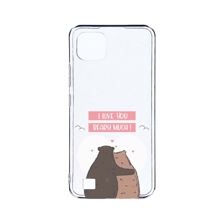 BestCase 2MM Clear Szilikon telefontok, Realme C20, I Love U Beary Much!, Kamera védelem, strapabíró, T 766