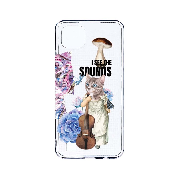 BestCase 2MM Clear Szilikon telefontok, Realme C11 (2021), I See The Sounds, Kamera védelem, strapabíró, T 914