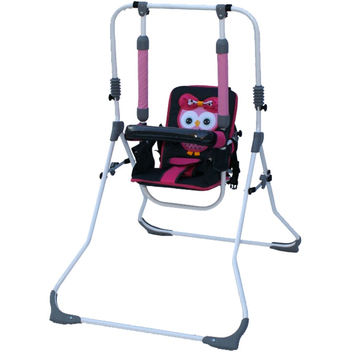 Бебешка люлка 4в1, Skyline, метална, 6-36 месеца, модел Бухал, многоцветна