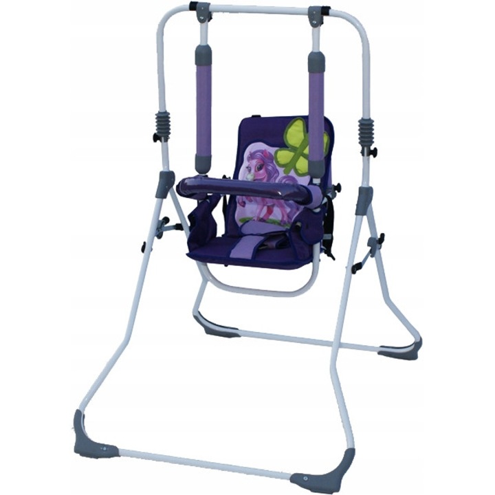 Leagan 3in1 pentru copii, Skyline, Metal, 6-36 luni, Model Ponei, Multicolor