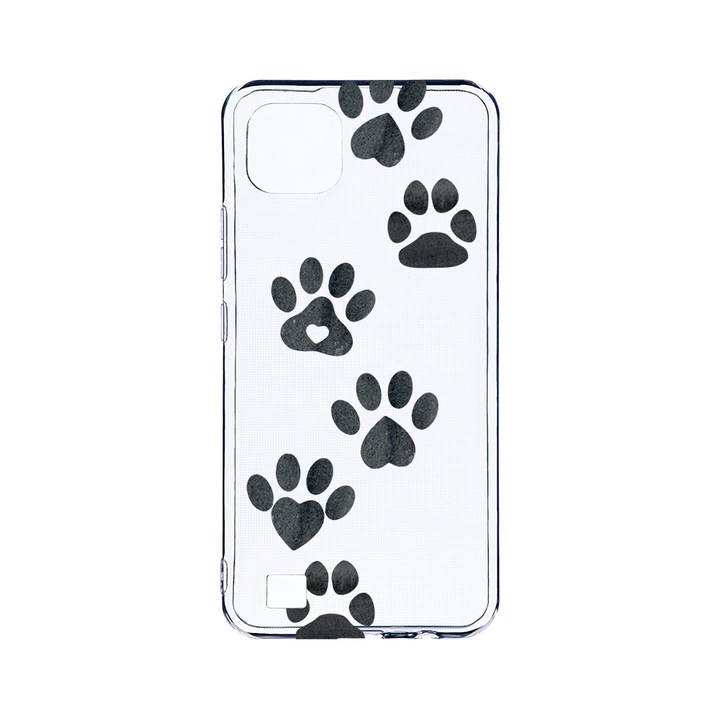 BestCase 2MM Clear Szilikon telefontok, Realme C20, Dog Paw, Kamera védelem, strapabíró, T 1013