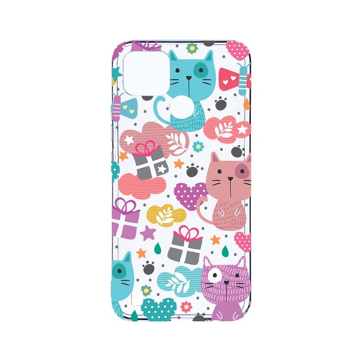Силиконов калъф BestCase за Realme C25Y, Lovely Cat, Camera Protection, Clear Silicon 2.0MM, T 41