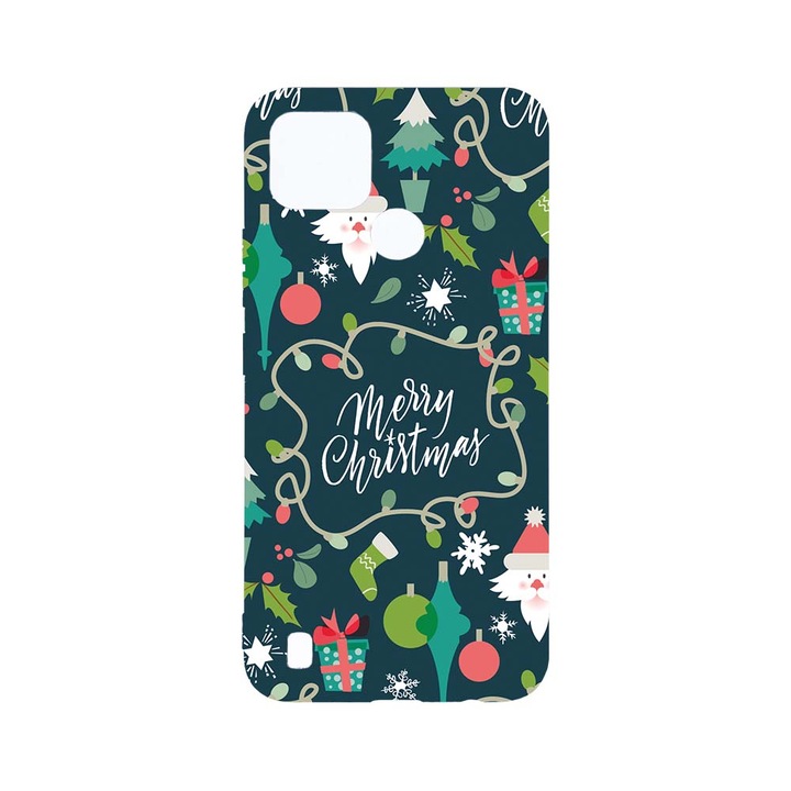 BestCase 2MM Clear Szilikon telefontok, Realme C25Y, Merry Christmas, Kamera védelem, strapabíró, T 6