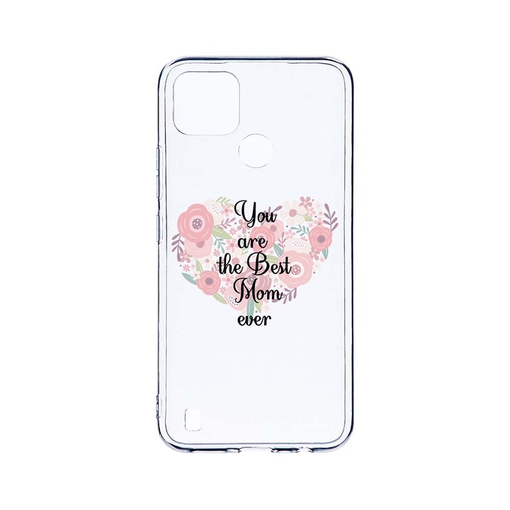 Силиконов калъф BestCase за Realme C25Y, Best Mom Ever, Camera Protection, Clear Silicon 2.0MM, T 30
