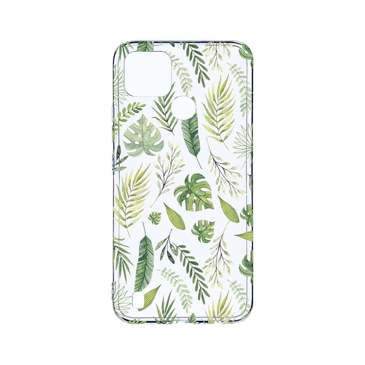 Силиконов калъф BestCase за Realme C25Y, Feathers, Camera Protection, Clear Silicon 2.0MM, T 77