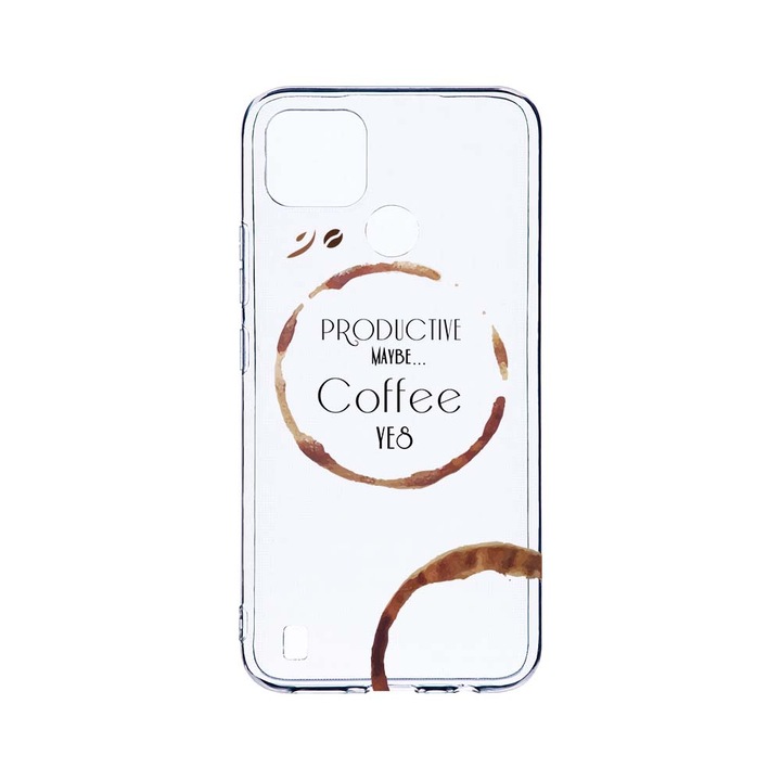 Силиконов калъф BestCase за Realme C25Y, Coffee, Camera Protection, Clear Silicon 2.0MM, T 33