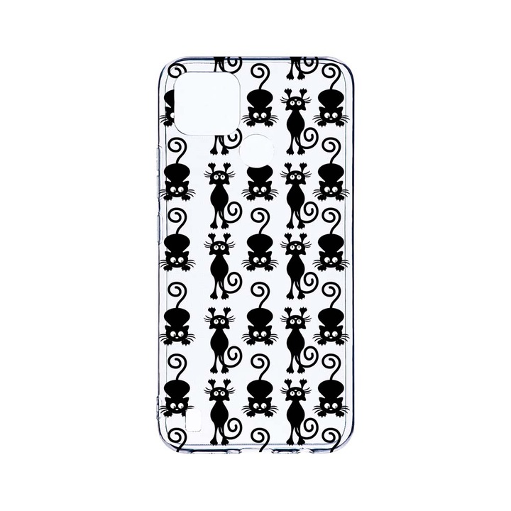Силиконов калъф BestCase за Realme C25Y, Cats, Camera Protection, Clear Silicon 2.0MM, T 115
