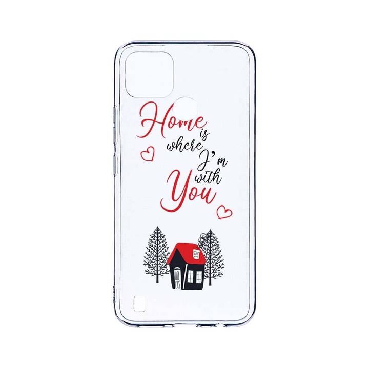Силиконов калъф BestCase за Realme C25Y, Home Is Where, Camera Protection, Clear Silicon 2.0MM, T 171