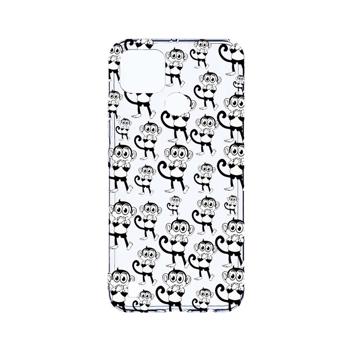 BestCase 2MM Clear Szilikon telefontok, Realme C25Y, Monkeys, Kamera védelem, strapabíró, T 142