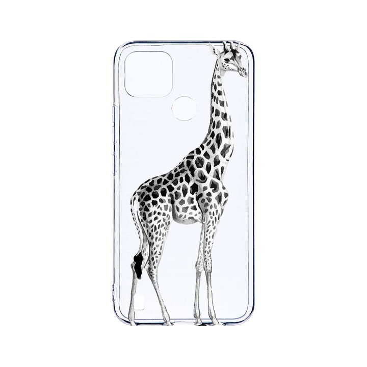 Силиконов калъф BestCase за Realme C25Y, Giraffe, Camera Protection, Clear Silicon 2.0MM, T 175
