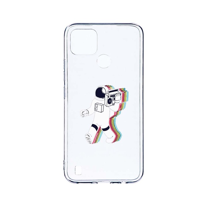 Силиконов калъф BestCase за Realme C21, Walk On Moon, Camera Protection, Clear Silicon 2.0MM, T 467