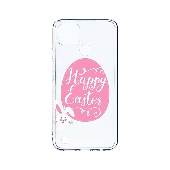 BestCase 2MM Clear Szilikon telefontok, Realme C21Y, Happy Easter, Kamera védelem, strapabíró, T 689