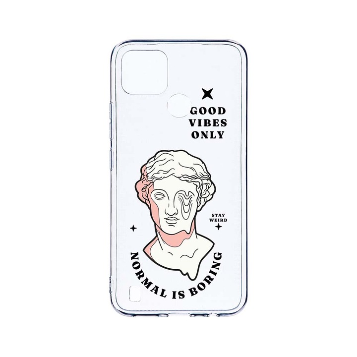 BestCase 2MM Clear Szilikon telefontok, Realme C25Y, Normal Is Boring, Kamera védelem, strapabíró, T 911