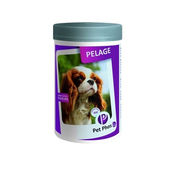 Supliment nutritiv pentru caini Pet Phos Pelage, pentru blana si piele, 450 tablete Supliment nutritiv pentru caini Pet Phos Pelage, pentru blana si piele, 450 tablete
