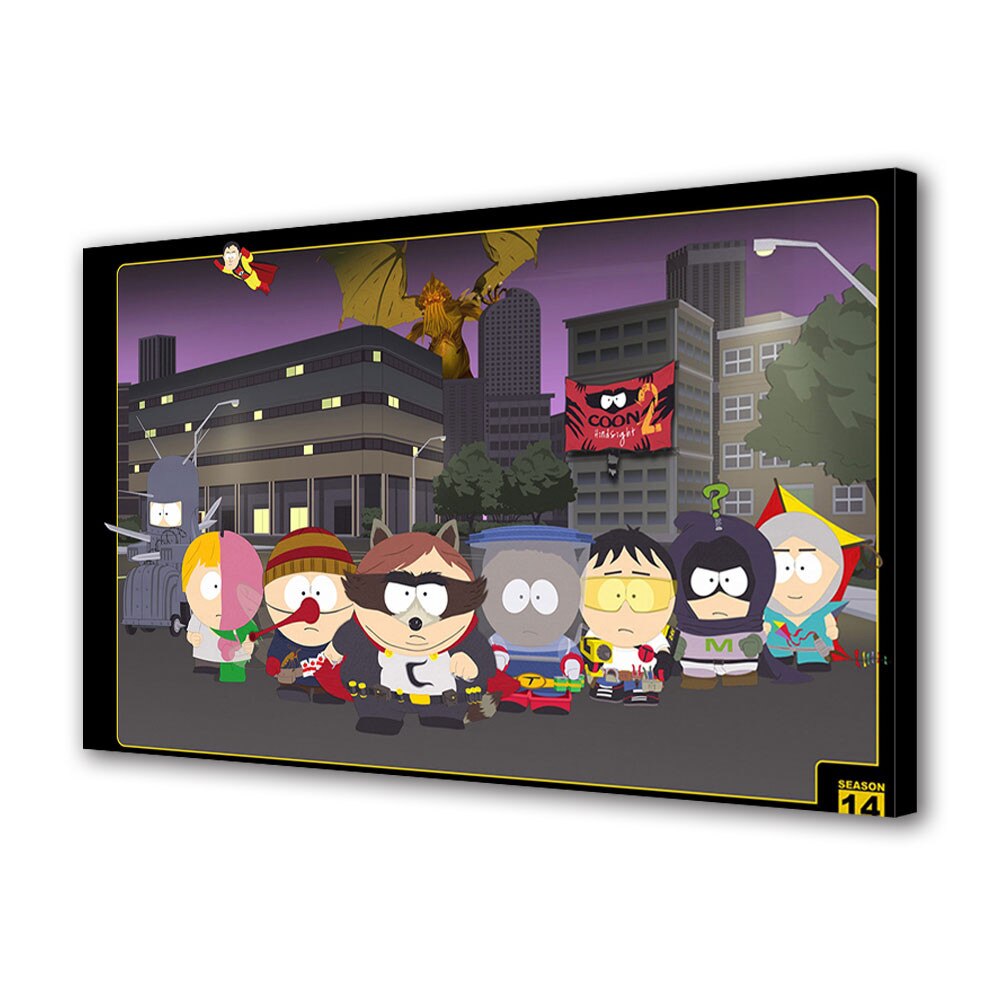 Tablou Luminos in intuneric VarioView Fosforescent Moonlight GLOW Animatie pentru copii South Park Coon , 20 x 30 cm
