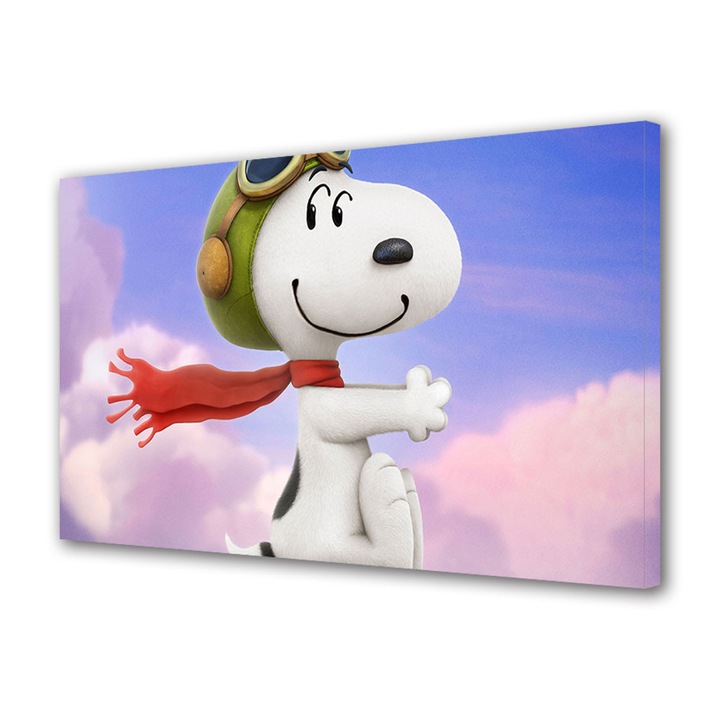 Tablou Luminos in intuneric VarioView Fosforescent Moonlight GLOW Animatie pentru copii Peanuts Snoopy , 20 x 30 cm