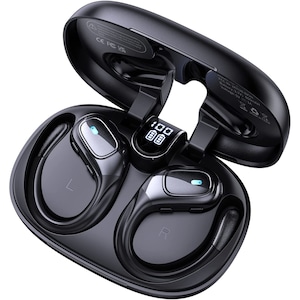 Casti Wireless Audio Gemevo®, Bluetooth 5.1, Casti pentru telefon cu Microfon HD, Noise Cancellation, Touch Control, Afisaj Digital, Carcasa Magnetica, Universale