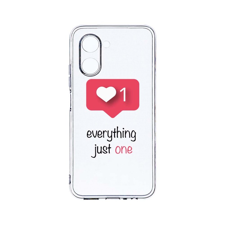 Силиконов калъф BestCase за Realme C33, Love Notification, Camera Protection, Clear Silicon 2.0MM, T 184