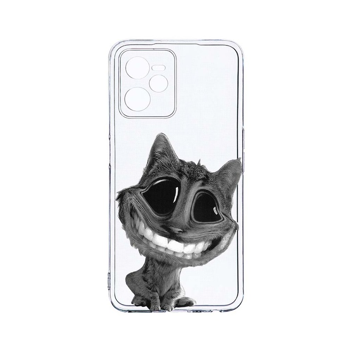 Силиконов калъф BestCase за Realme Narzo 50A Prime / C35, Crazy Cat, Camera Protection, Clear Silicon 2MM, T 20