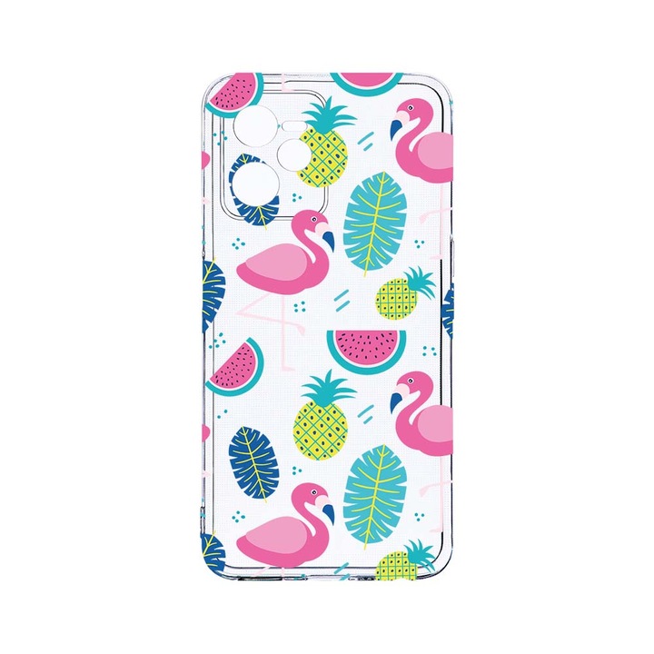 Силиконов калъф BestCase за Realme Narzo 50A Prime / C35, Flamingo, Camera Protection, Clear Silicon 2MM, T 91