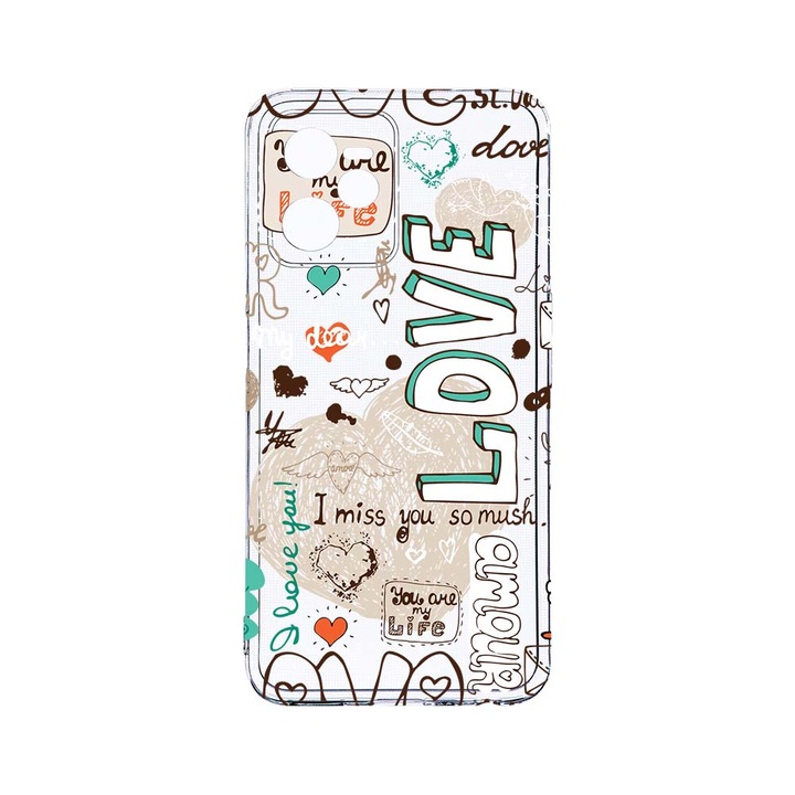 Силиконов калъф BestCase за Realme Narzo 50A Prime / C35, Love, Camera Protection, Clear Silicon 2MM, T 25