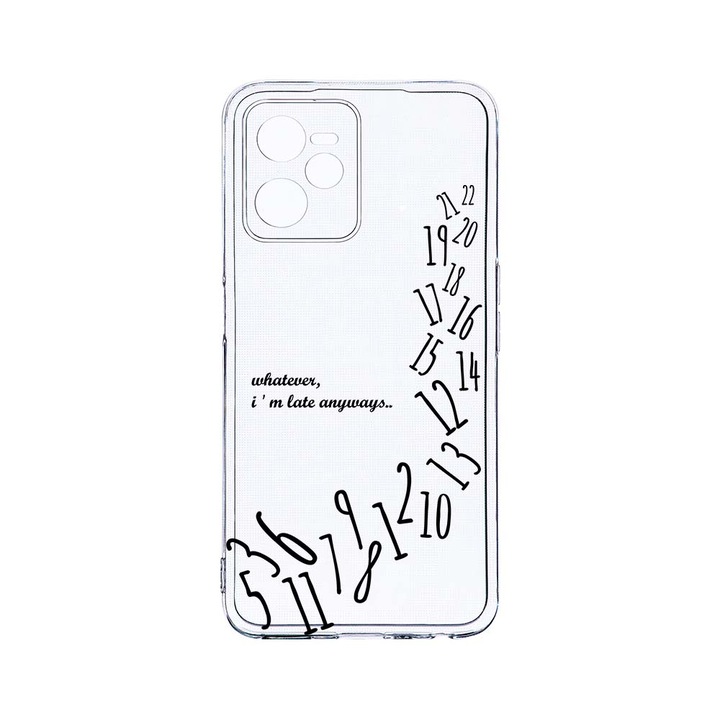 Силиконов калъф BestCase за Realme Narzo 50A Prime / C35, I'm Late Always, Camera Protection, Clear Silicon 2MM, T 141