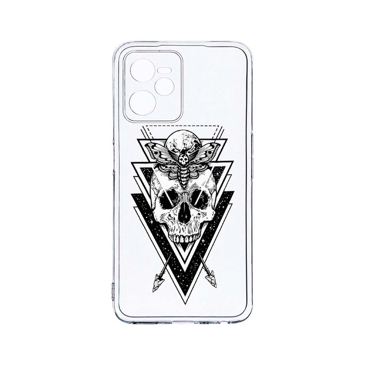 Силиконов калъф BestCase за Realme Narzo 50A Prime / C35, Skull, Camera Protection, Clear Silicon 2MM, T 191
