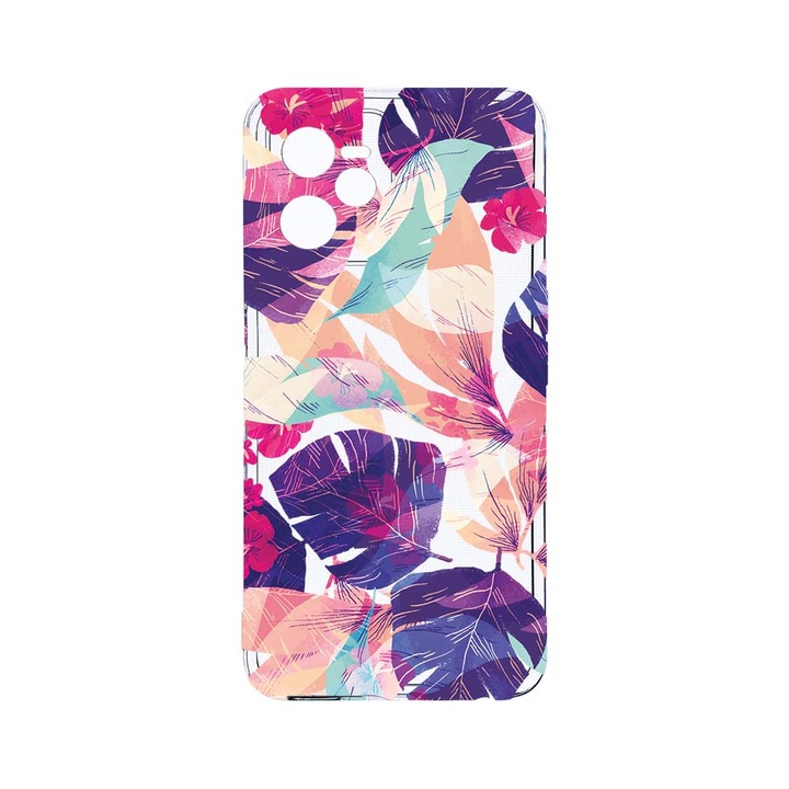 Силиконов калъф BestCase за Realme Narzo 50A Prime / C35, Tropical Flowers, Camera Protection, Clear Silicon 2MM, T 71