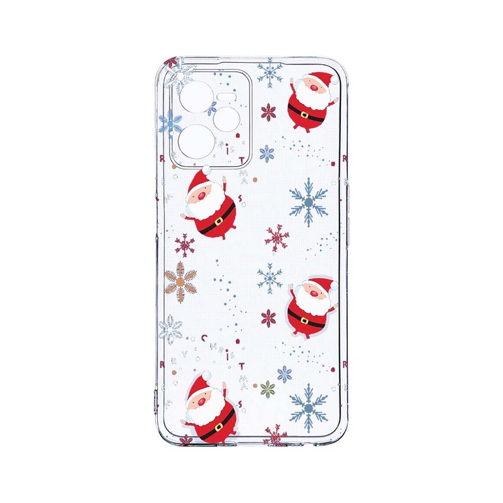 Силиконов калъф BestCase за Realme Narzo 50A Prime / C35, Xmas - Santa Claus, Camera Protection, Clear Silicon 2MM, T 308