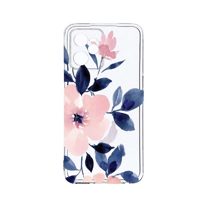 Силиконов калъф BestCase за Realme Narzo 50A Prime / C35, Pastel Colors Collection Flowers, Camera Protection, Clear Silicon 2MM, T 506