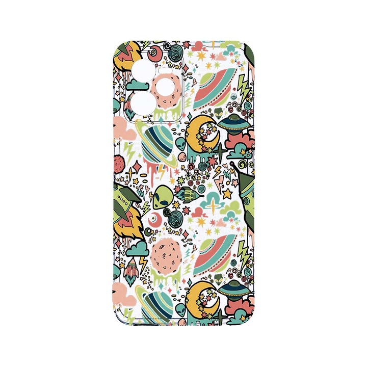 Силиконов калъф BestCase за Realme Narzo 50A Prime / C35, Universe, Planets UFO, Camera Protection, Clear Silicon 2MM, T 472