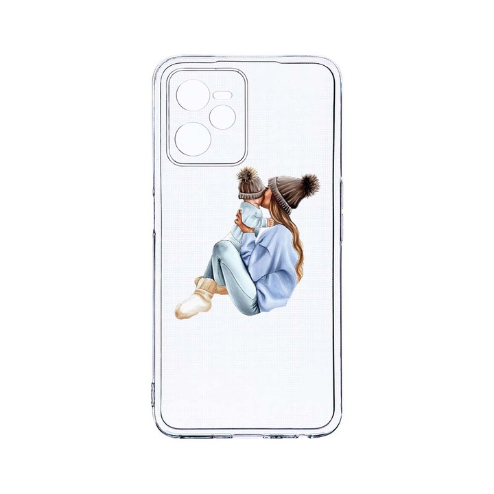 Силиконов калъф BestCase за Realme Narzo 50A Prime / C35, Girl Mom With a Boy, Camera Protection, Clear Silicon 2MM, T 562