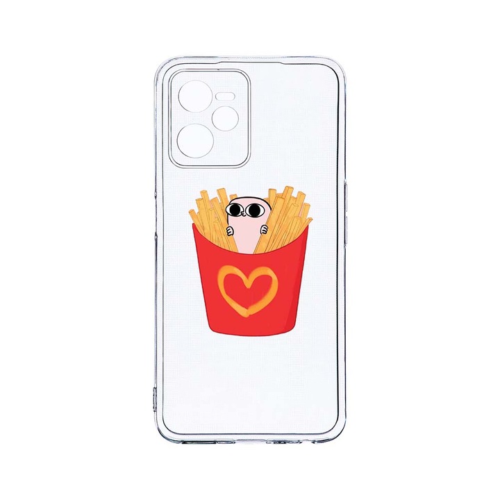 Силиконов калъф BestCase за Realme Narzo 50A Prime / C35, I Love Chips, Camera Protection, Clear Silicon 2MM, T 602