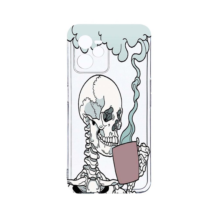 Силиконов калъф BestCase за Realme Narzo 50A Prime / C35, Skull, Camera Protection, Clear Silicon 2MM, T 252