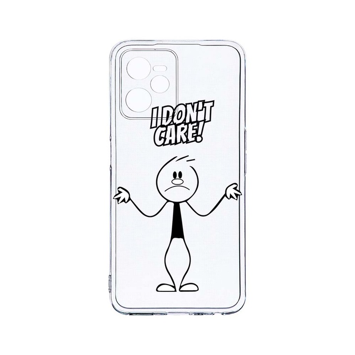 Силиконов калъф BestCase за Realme Narzo 50A Prime / C35, I Don't Care, Camera Protection, Clear Silicon 2MM, T 162