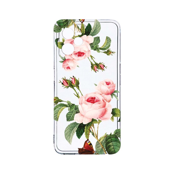 Силиконов калъф BestCase за Realme Narzo 50A Prime / C35, Rose, Camera Protection, Clear Silicon 2MM, T 172