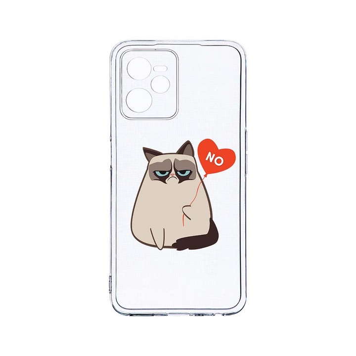 Силиконов калъф BestCase за Realme Narzo 50A Prime / C35, Meme - Grumpy Says No, Camera Protection, Clear Silicon 2MM, T 657