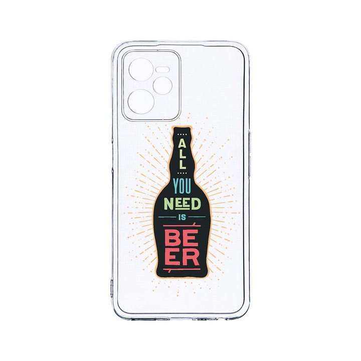 Силиконов калъф BestCase за Realme Narzo 50A Prime / C35, All You Need Is Beer, Camera Protection, Clear Silicon 2MM, T 790