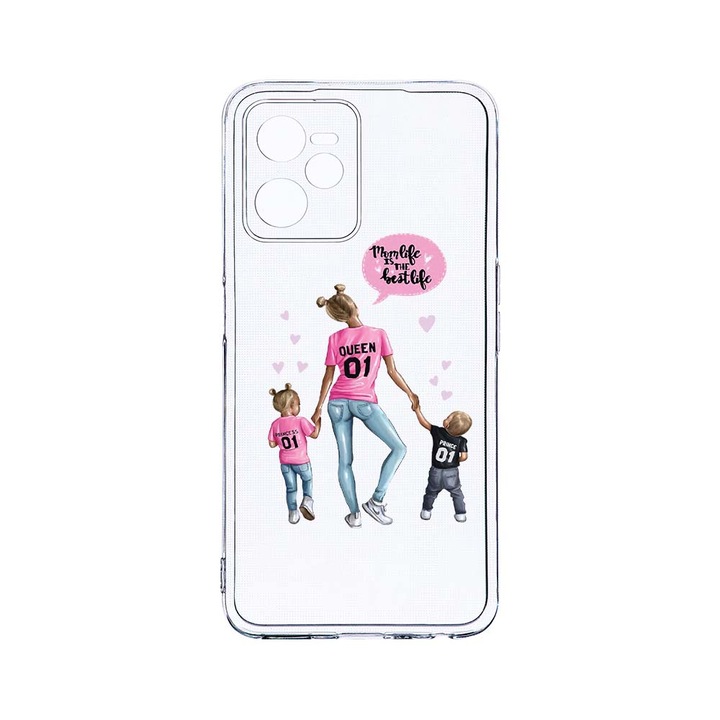 Силиконов калъф BestCase за Realme Narzo 50A Prime / C35, Mom Life Boy And Girl, Camera Protection, Clear Silicon 2MM, T 557