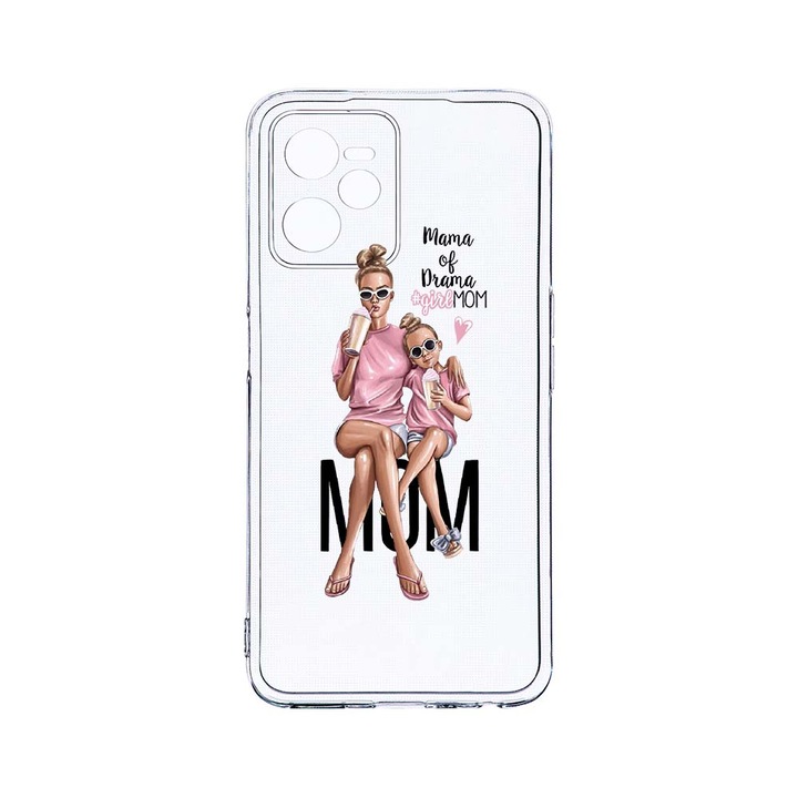 Силиконов калъф BestCase за Realme Narzo 50A Prime / C35, Girl Mom Mama of Drama, Camera Protection, Clear Silicon 2MM, T 558