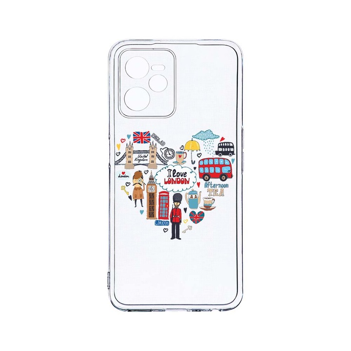 Силиконов калъф BestCase за Realme Narzo 50A Prime / C35, I Love London, Camera Protection, Clear Silicon 2MM, T 732