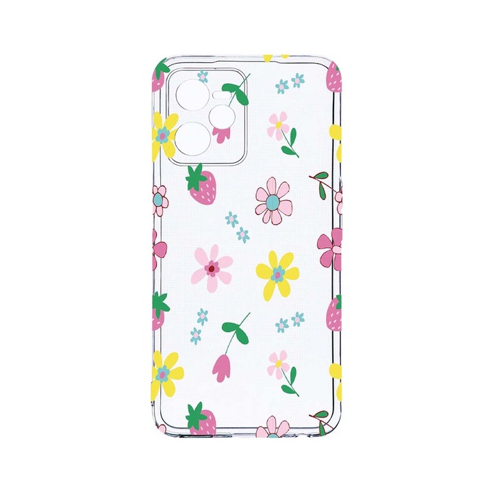 Силиконов калъф BestCase за Realme Narzo 50A Prime / C35, Flowers, Camera Protection, Clear Silicon 2MM, T 687