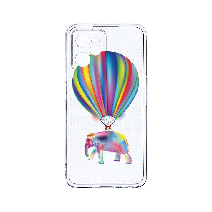 Силиконов калъф BestCase за Realme Narzo 50A Prime / C35, Rainbow Elefant, Camera Protection, Clear Silicon 2MM, T 767