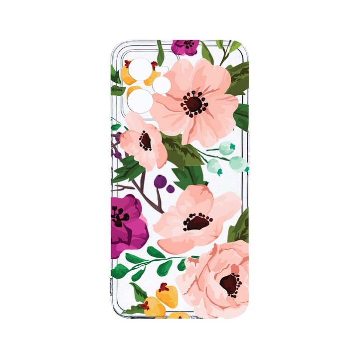 Силиконов калъф BestCase за Realme Narzo 50A Prime / C35, Pastel Flowers, Camera Protection, Clear Silicon 2MM, T 629