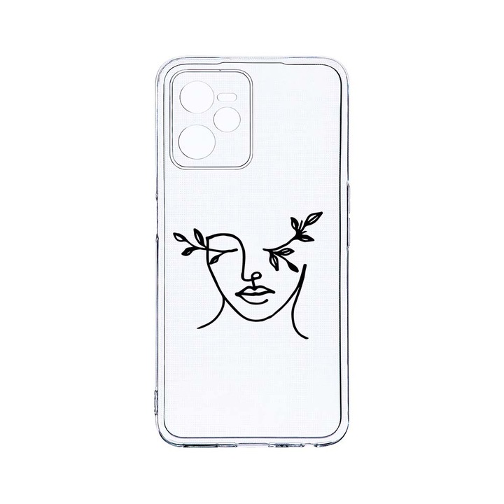 Силиконов калъф BestCase за Realme Narzo 50A Prime / C35, Woman Abstract, Camera Protection, Clear Silicon 2MM, T 736