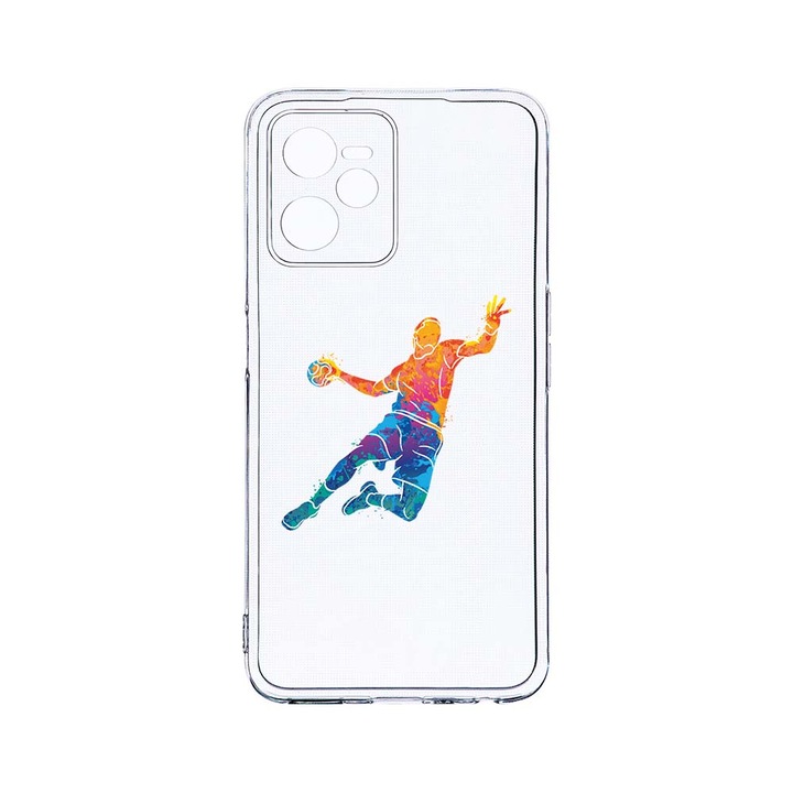 Силиконов калъф BestCase за Realme Narzo 50A Prime / C35, Handball Colorful, Camera Protection, Clear Silicon 2MM, T 800