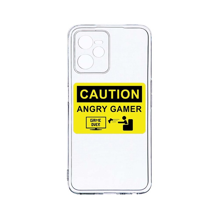 Силиконов калъф BestCase за Realme Narzo 50A Prime / C35, Angry Gamer, Camera Protection, Clear Silicon 2MM, T 673