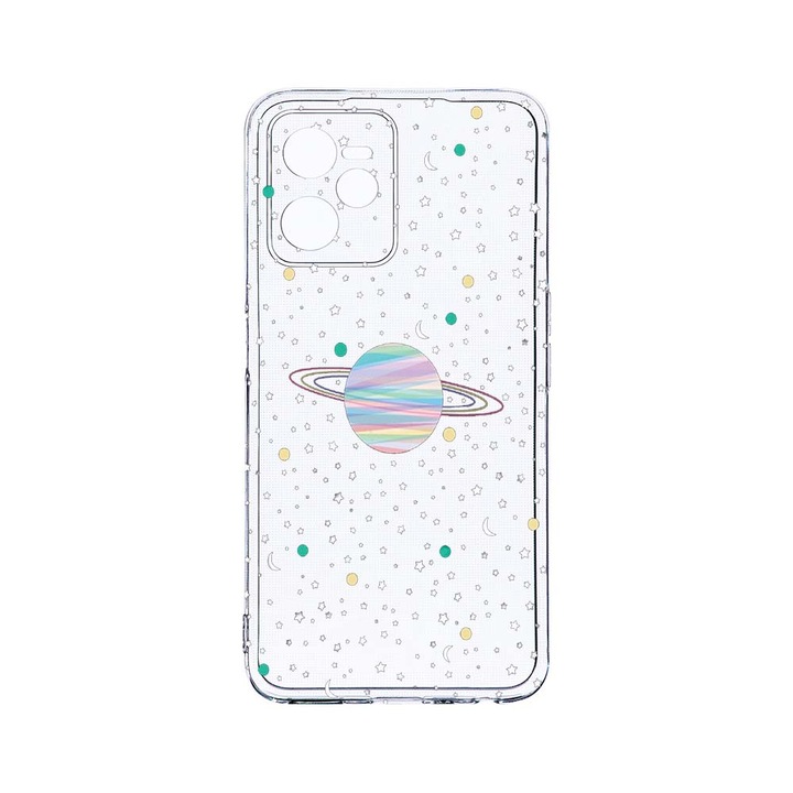 Силиконов калъф BestCase за Realme Narzo 50A Prime / C35, Universe, Planets, Camera Protection, Clear Silicon 2MM, T 468